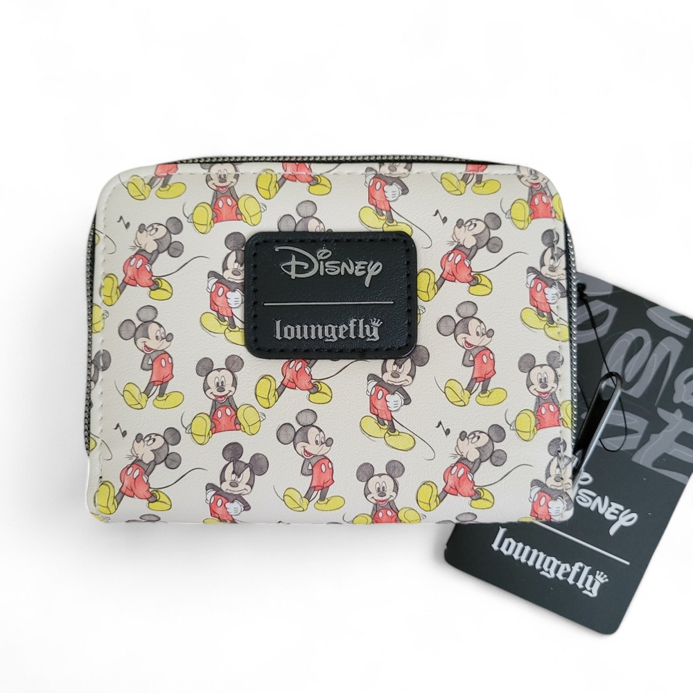 NEW Loungefly Disney Mickey Mouse Poses mini zipper wallet